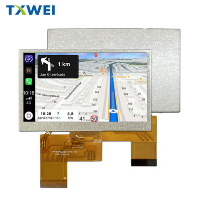 800*480 Pixels 4,3 Inch TFT LCD Dengan 24 BIT RGB Interface Dan 1200cd/m2 Lumens Degrees