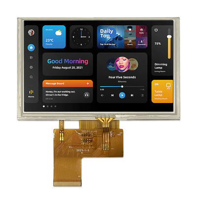 5 inci TFT LCD Display IPS/TN 800 * 480 High Definition RGB Port 40PIN High Brightness Disesuaikan