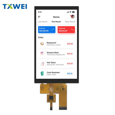 Layar LCD TFT 5 inci 720 * 1280 HD dengan layar sentuh kapasitif 40pin antarmuka LVDS layar vertikal