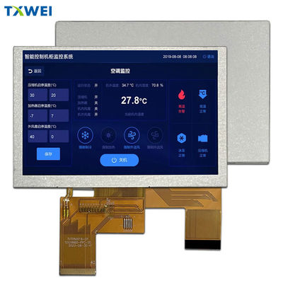 5.0 Inch LCD 800 * 480 Resolusi RGB Antarmuka Kontrol Industri Layar LCD Medis