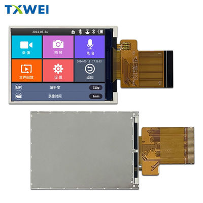 2.4 inci 240x320 LCD Display Ukuran kecil dengan antarmuka RGB Rentang suhu luas