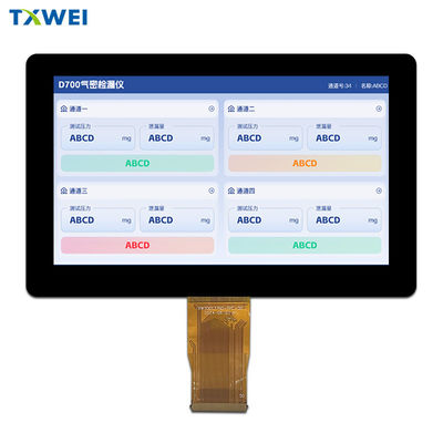 7-inci IPS TFT LCD Display 1024X600 1000nits 50 Pin LVDS Tampilan untuk monitor industri