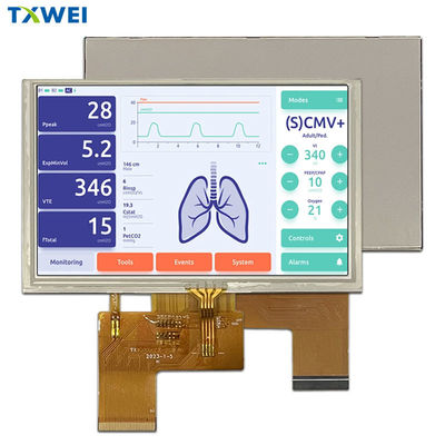 Layar Tampilan LCD 5 inci yang Disesuaikan Dengan Layar Tampilan Antarmuka RGB Definisi Tinggi 800 * 480